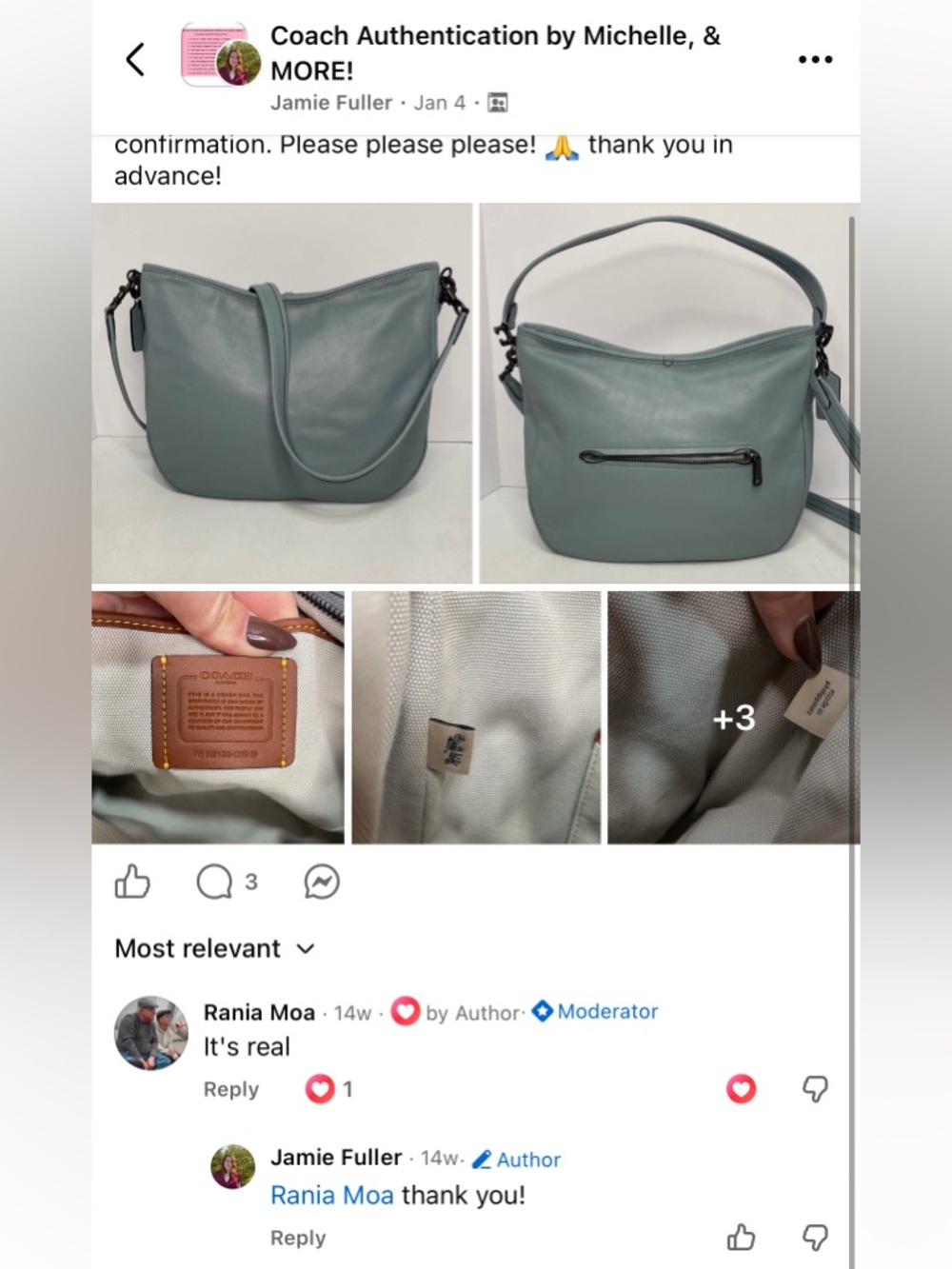 2 Way COACH - SOFT TABBY HOBO Light Blue Sage Pewter Leather Crossbody Bag C6340 - Picture 16 of 16